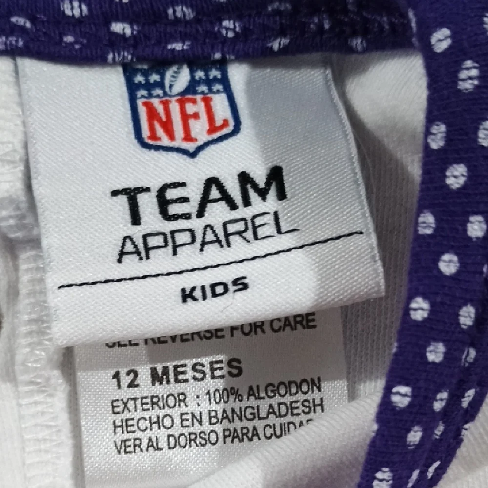 NFL Vikings Purple and White Baby Outfit